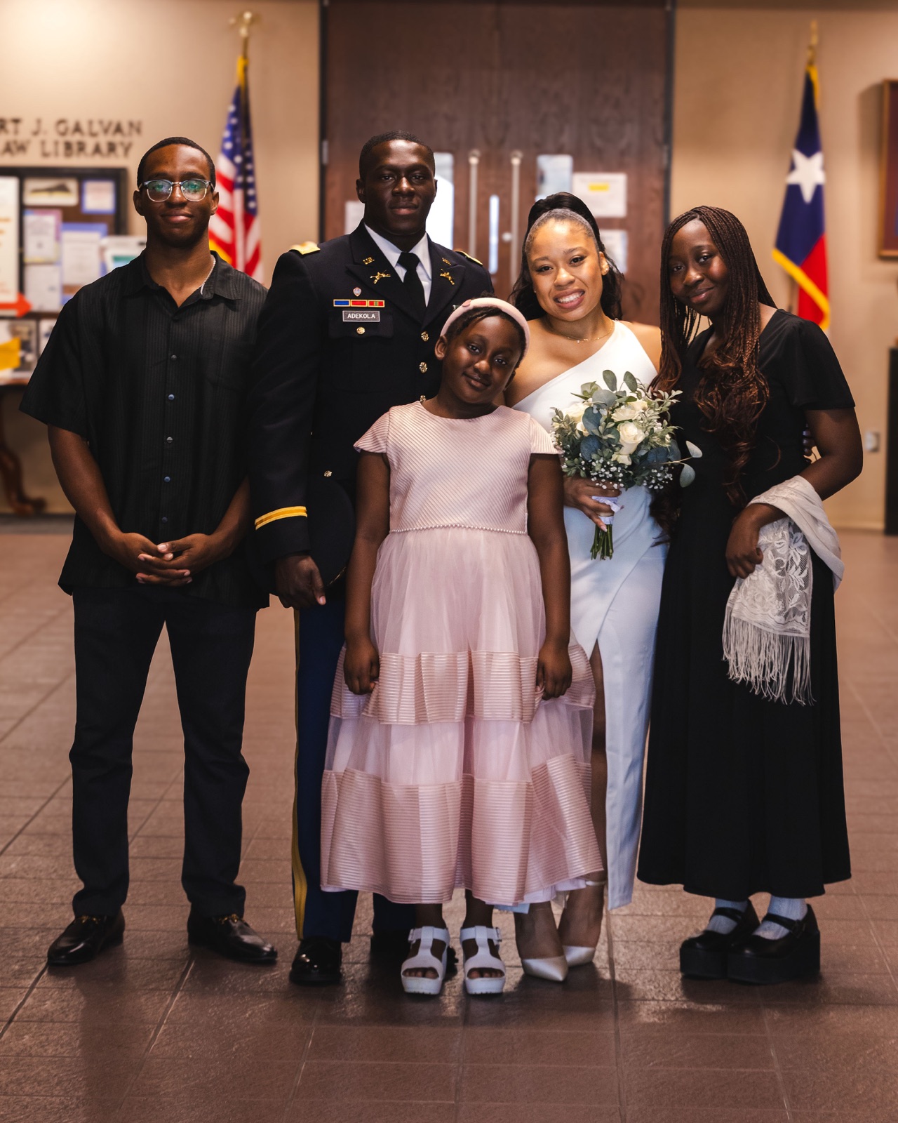 Newlyweds celebrating with family